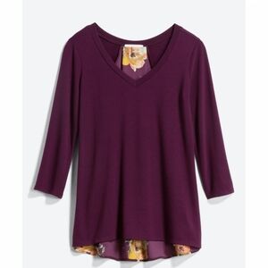 Women's Purple V-Neck Top